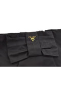 PRADA Tessuto Fiocco Ribbon Nylon Leather Hand Tote Bag Black 7620K - Velora Luxury Fashion