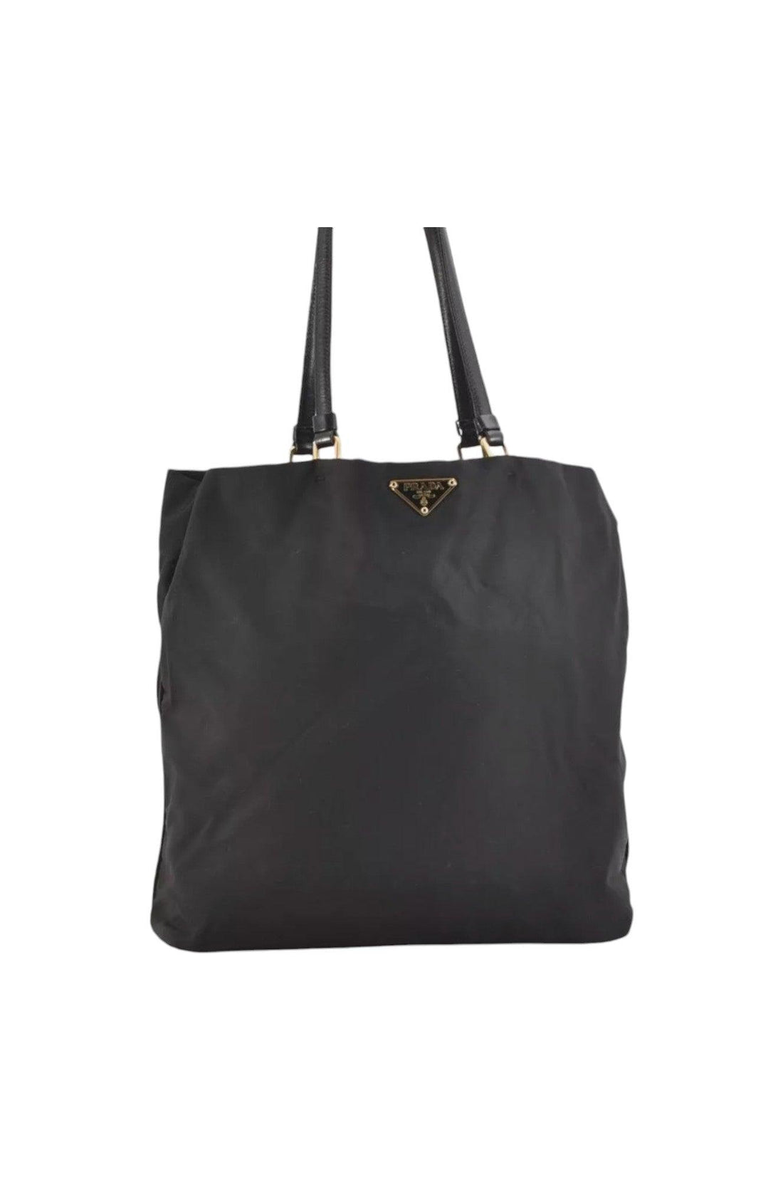 PRADA Vintage Nylon Tessuto Leather Shoulder Bag Purse Black 9107K - Velora Luxury Fashion