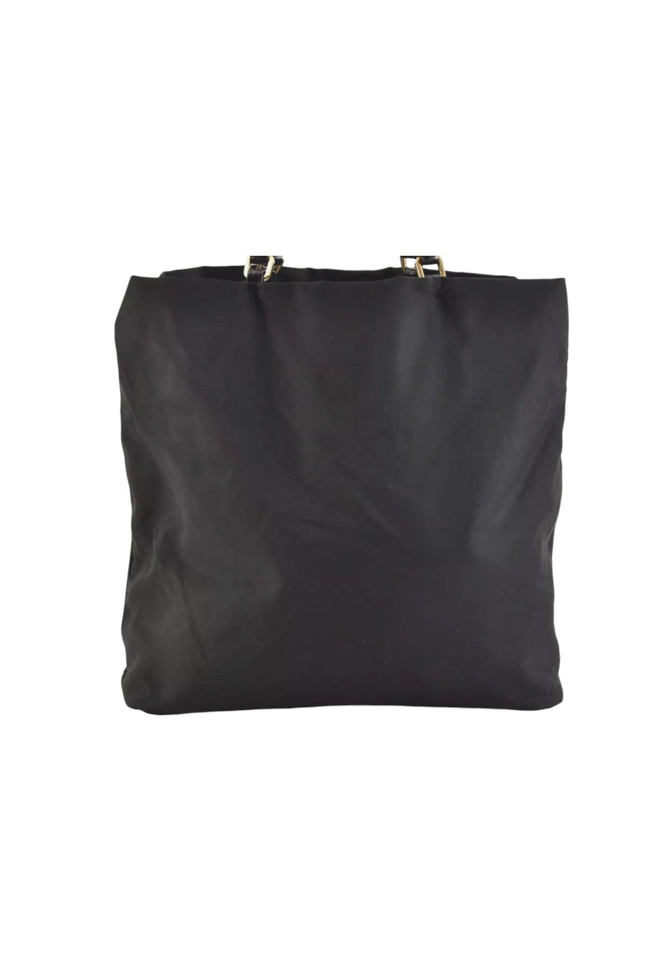 PRADA Vintage Nylon Tessuto Leather Shoulder Bag Purse Black 9107K - Velora Luxury Fashion