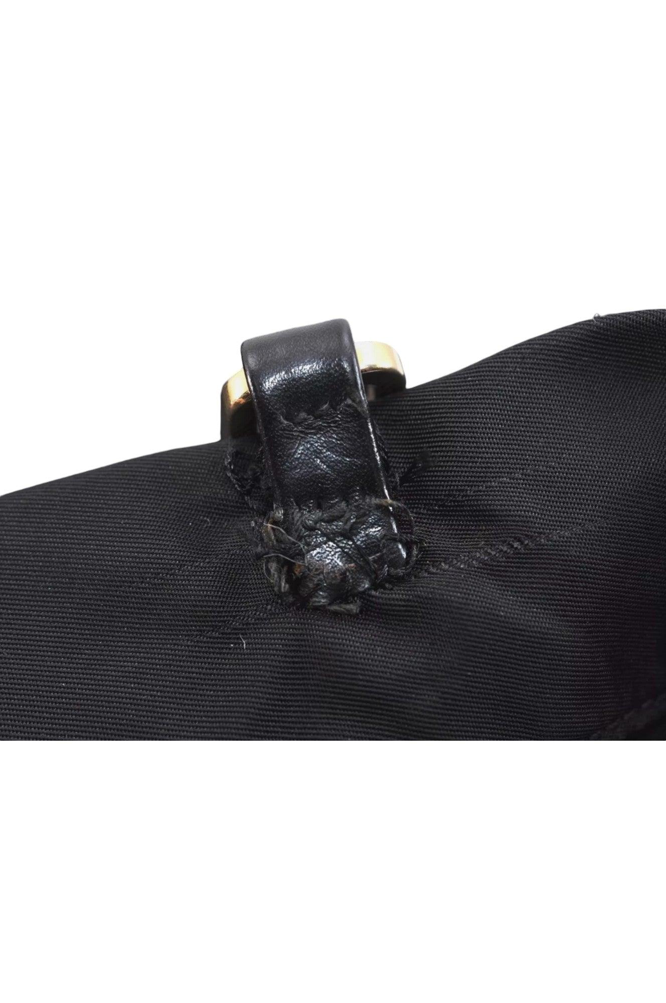 PRADA Vintage Nylon Tessuto Leather Shoulder Bag Purse Black 9107K - Velora Luxury Fashion