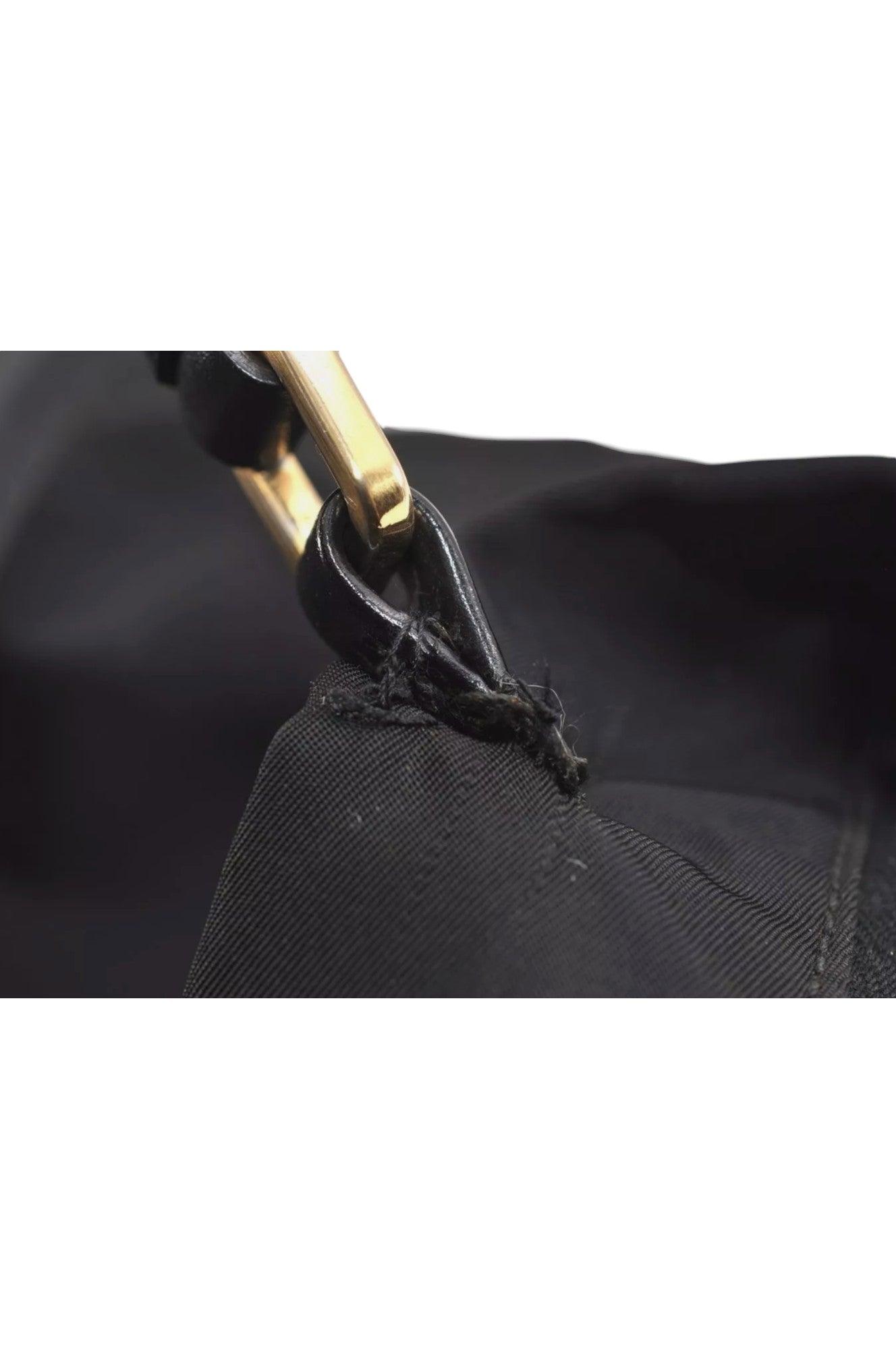 PRADA Vintage Nylon Tessuto Leather Shoulder Bag Purse Black 9107K - Velora Luxury Fashion