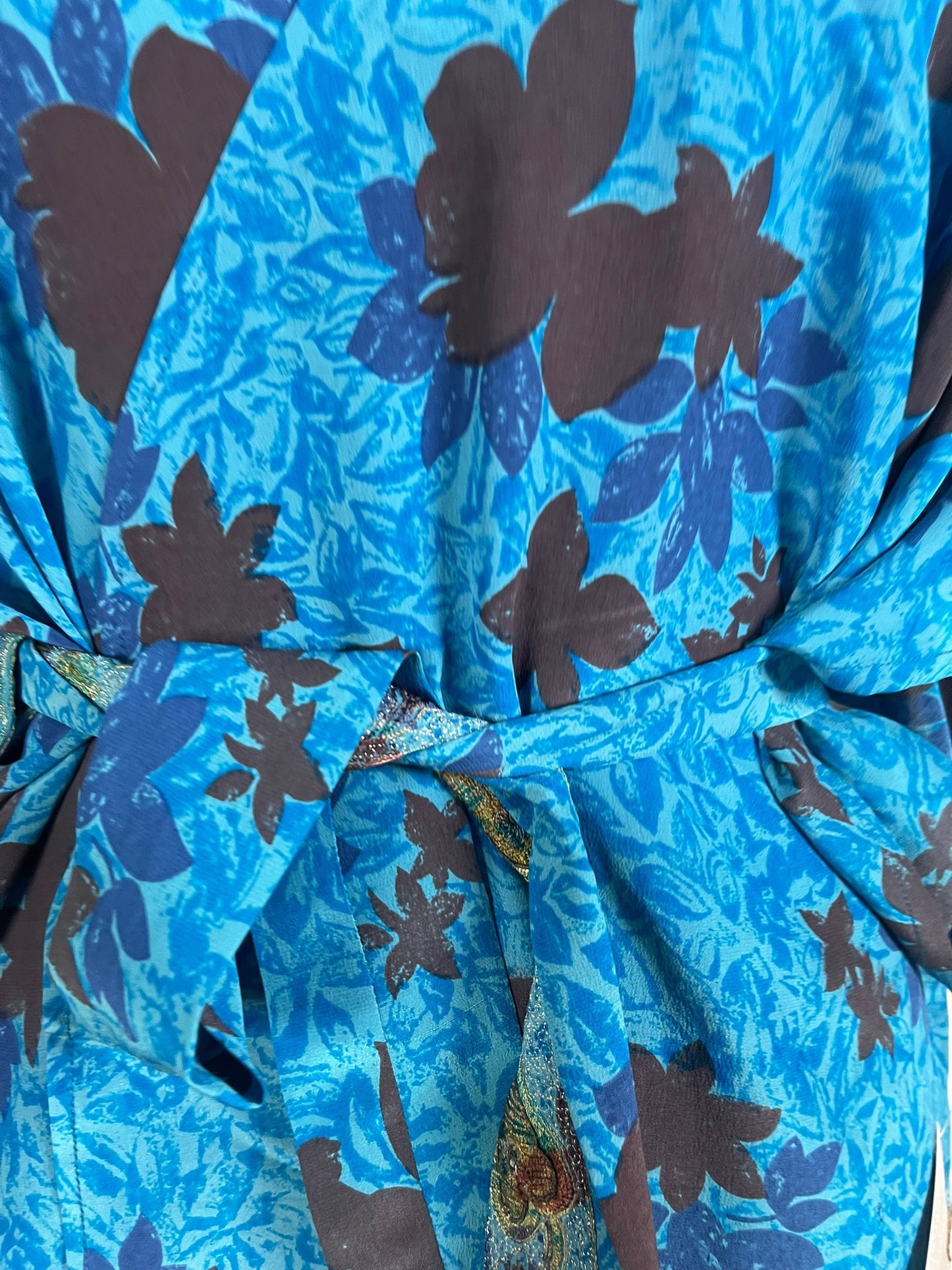 PRC5940 Avatar Pure Silk Kimono-Sleeved Jacket with Belt - Velora