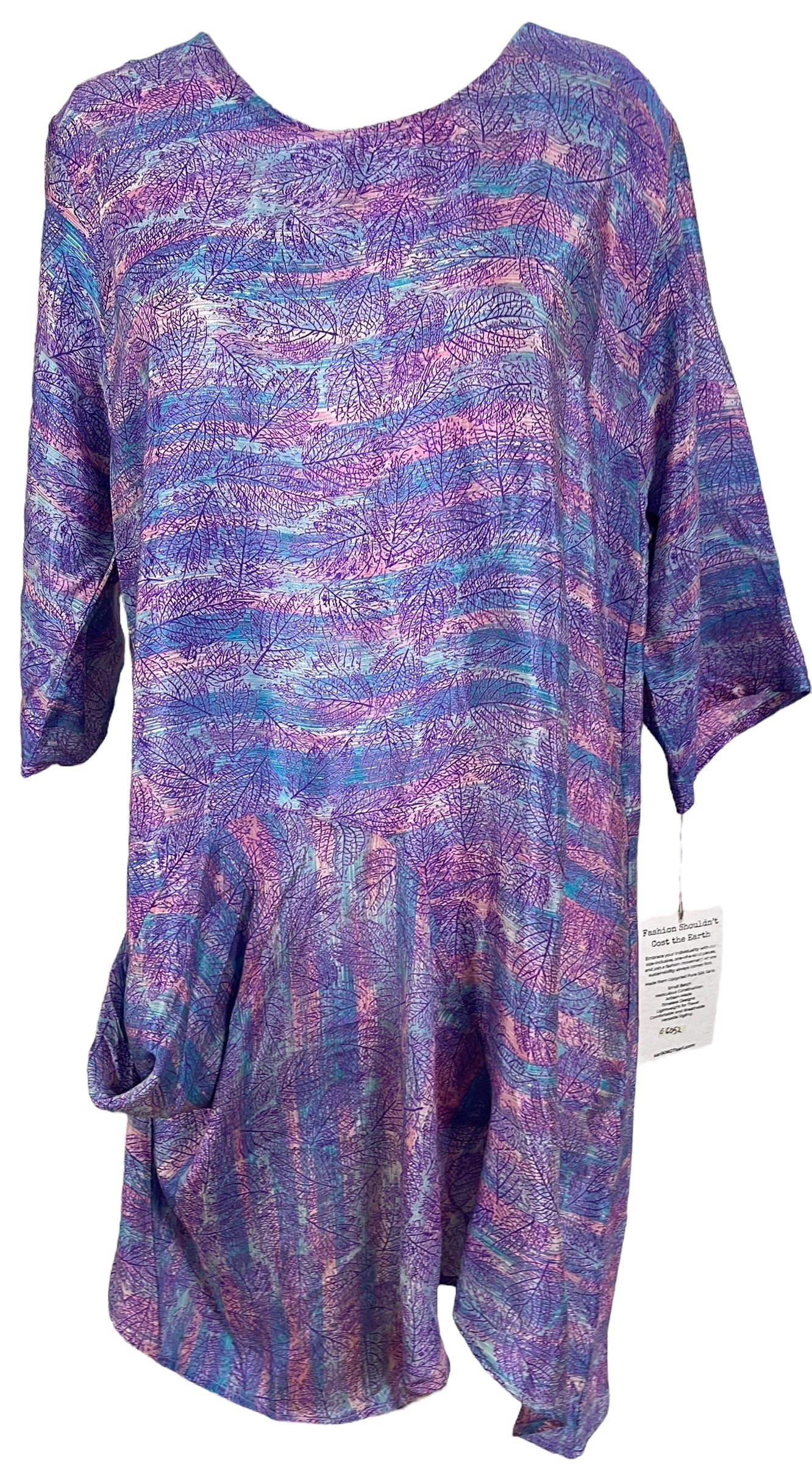 PRC6052 Avatar Pure Silk Self Pocket Tunic Dress - Velora Luxury Fashion