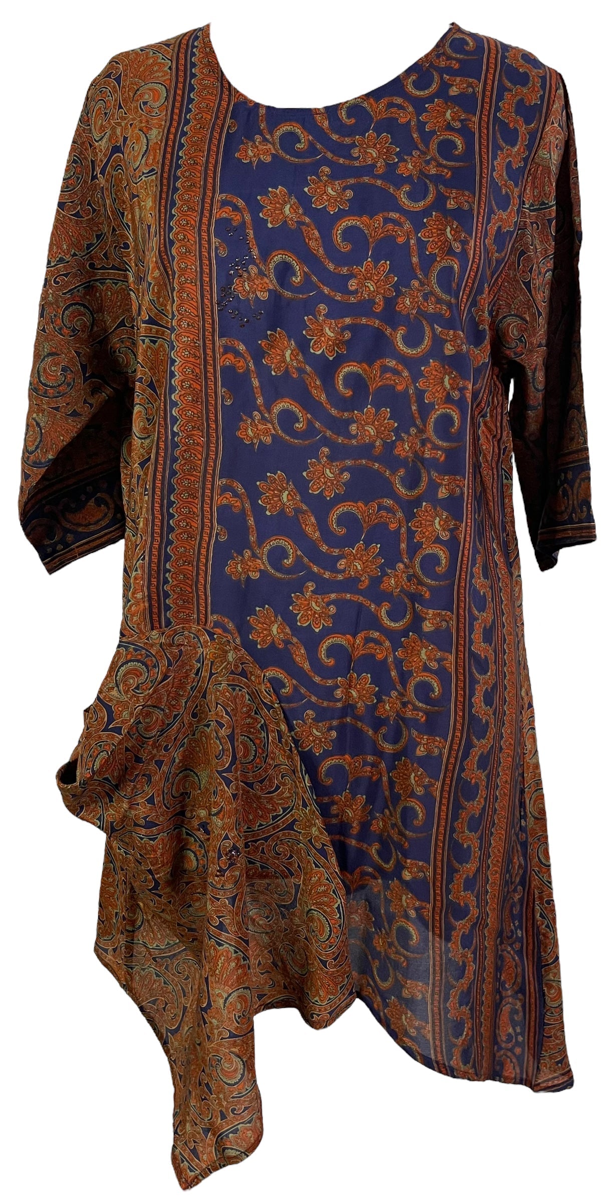 PRC6054 Avatar Pure Silk Self Pocket Tunic Dress - Velora Luxury Fashion