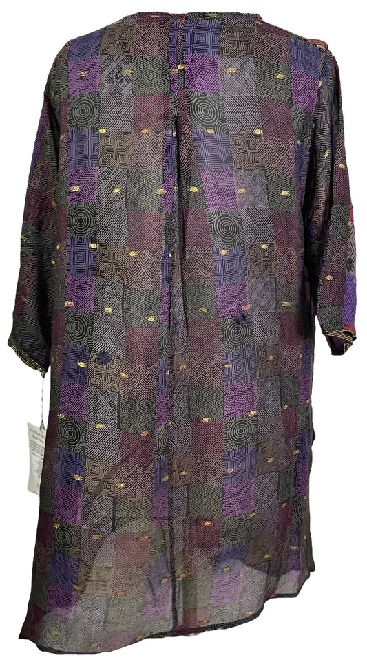 PRC6061 Avatar Pure Silk Self Pocket Tunic Dress - Velora Luxury Fashion
