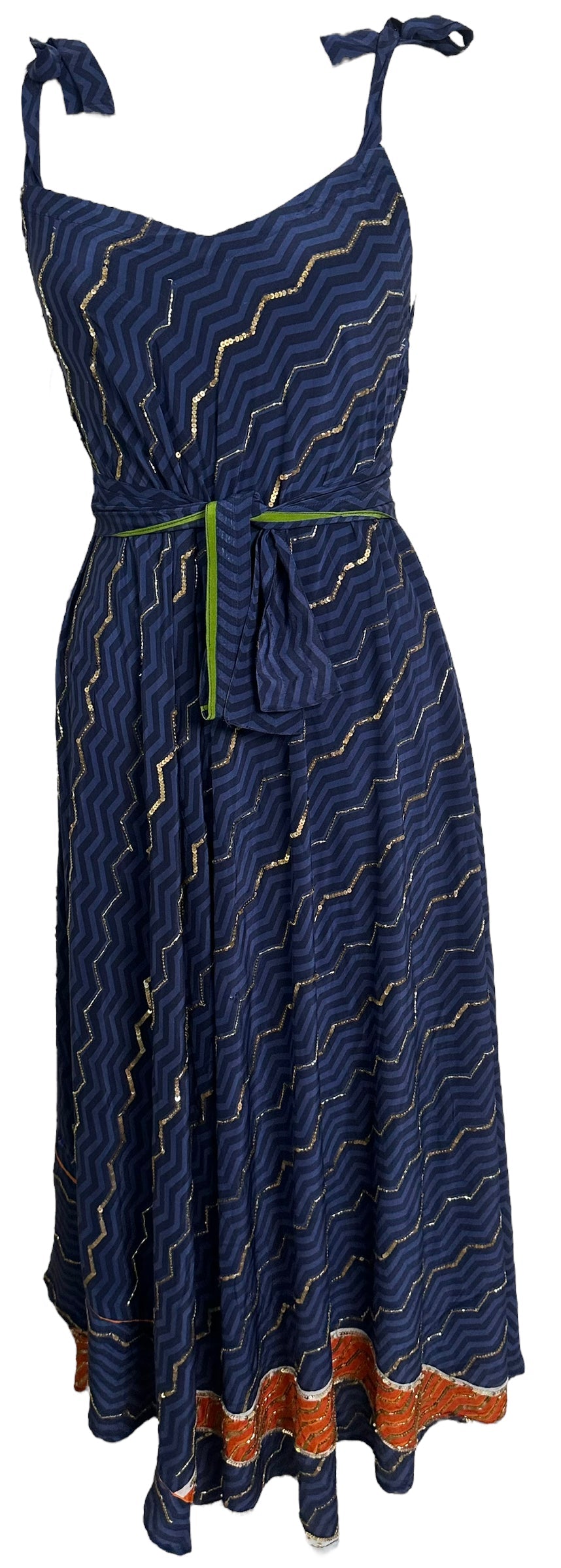 PRC6168 Avatar Pure Silk Maxi Dress with Belt - Velora Luxury Fashion