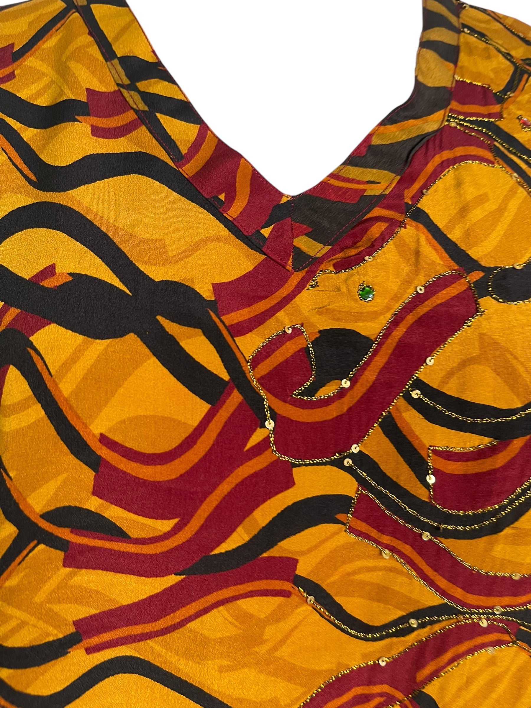PRC6461 Avatar Pure Silk Long Tunic with Side Ties - Velora Luxury Fashion