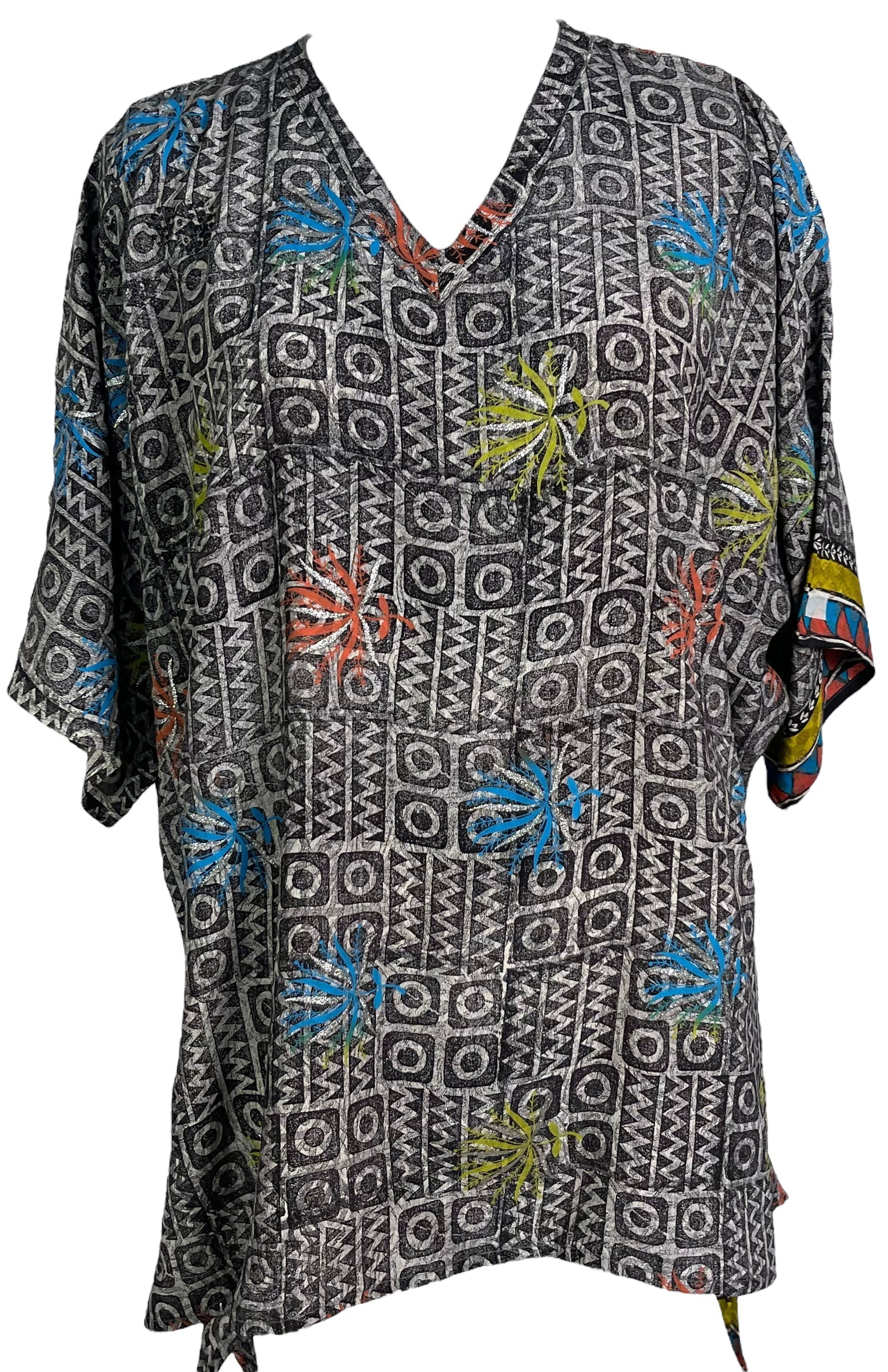 PRC6469 Avatar Pure Silk Long Tunic with Side Ties - Velora Luxury Fashion