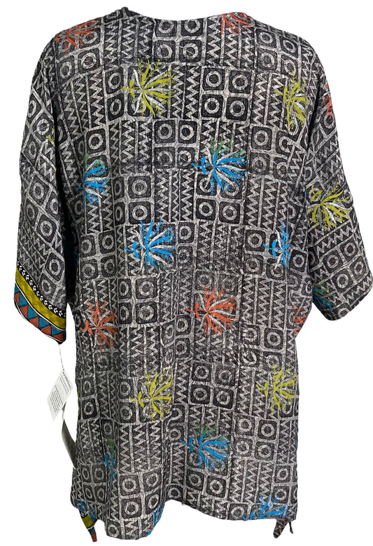 PRC6469 Avatar Pure Silk Long Tunic with Side Ties - Velora Luxury Fashion
