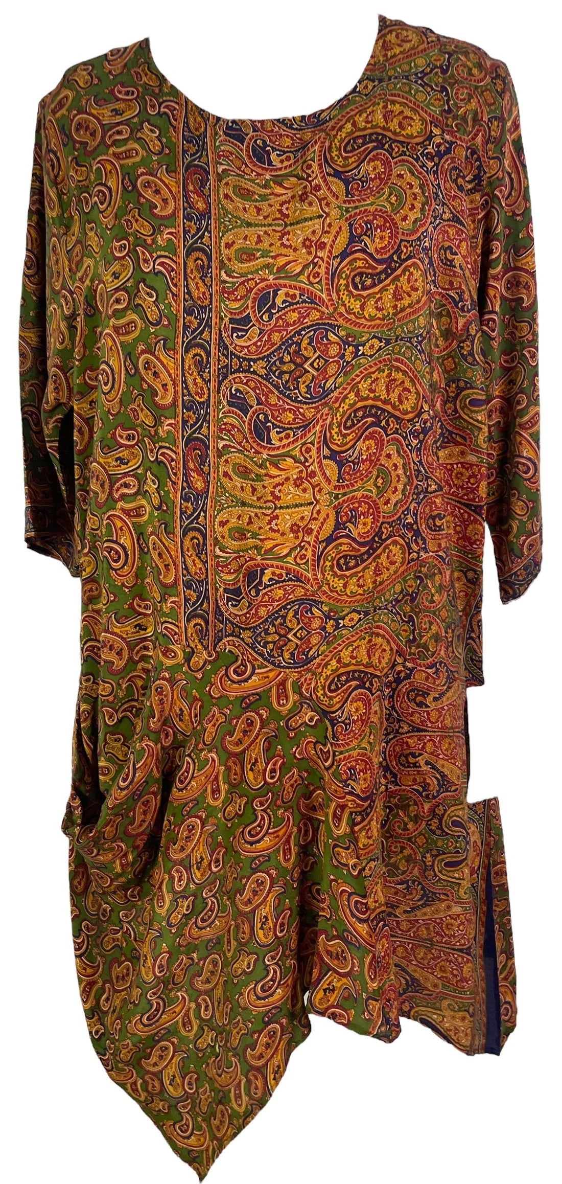 PRC6529 Avatar Pure Silk Self Pocket Tunic Dress - Velora Luxury Fashion