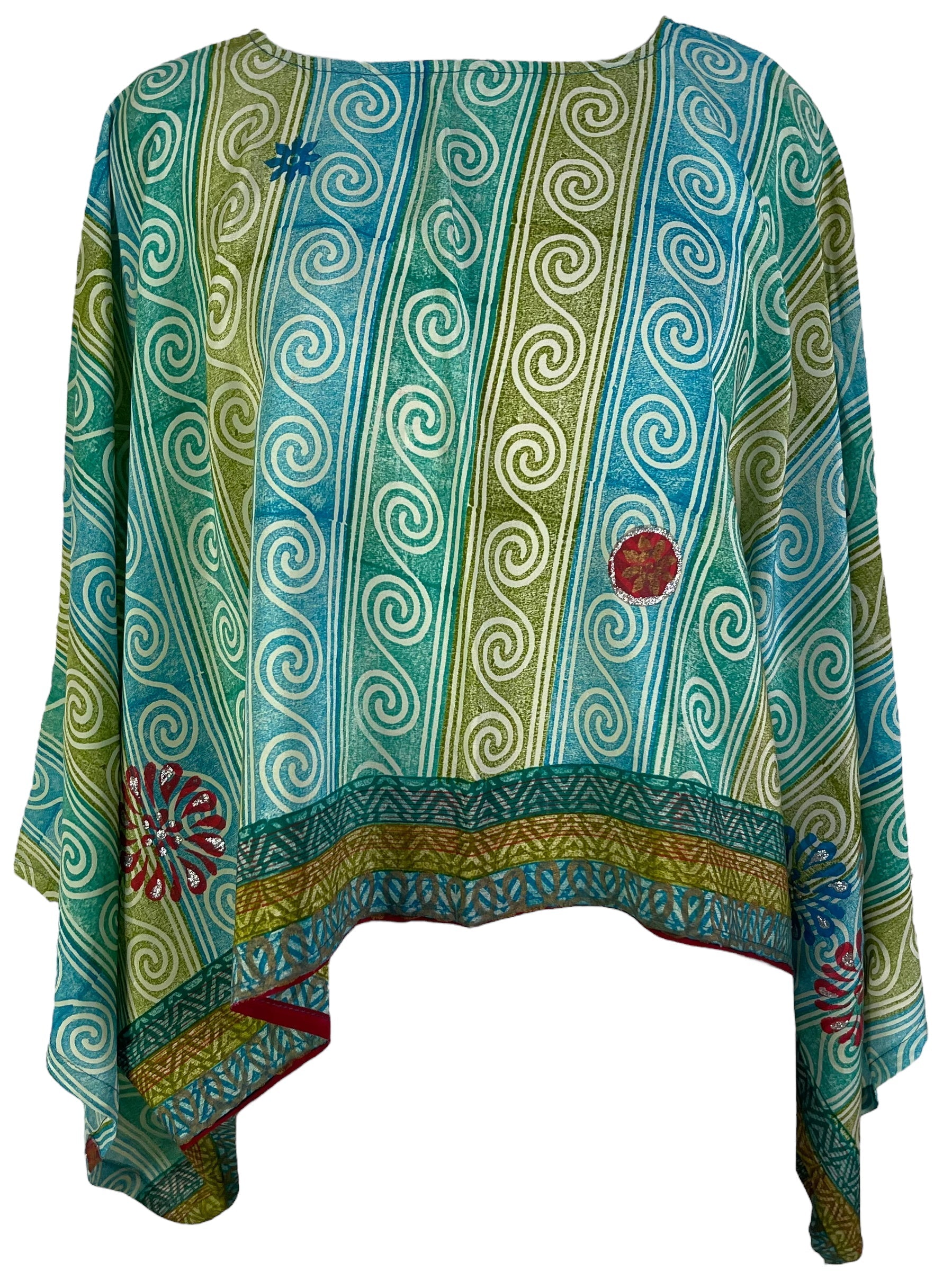 PRC6537 Avatar Pure Silk Kimono-Sleeved Top - Velora Luxury Fashion