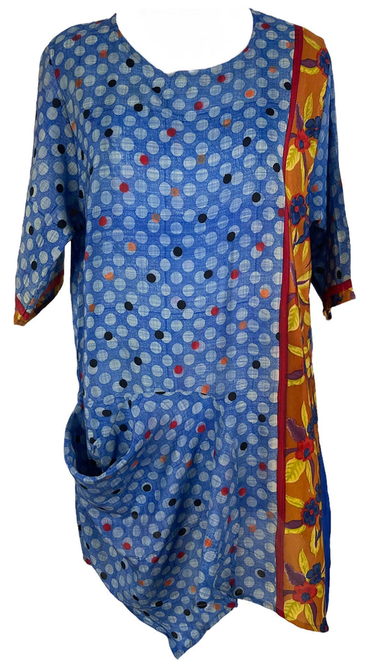 PRC6551 Avatar Pure Silk Self Pocket Tunic Dress - Velora Luxury Fashion