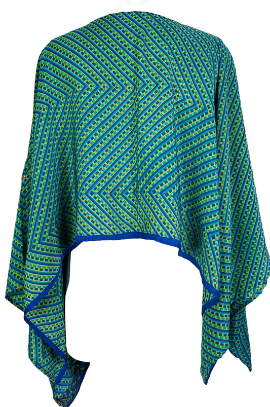PRC6571B Avatar Pure Silk Capelet Poncho - Velora Luxury Fashion