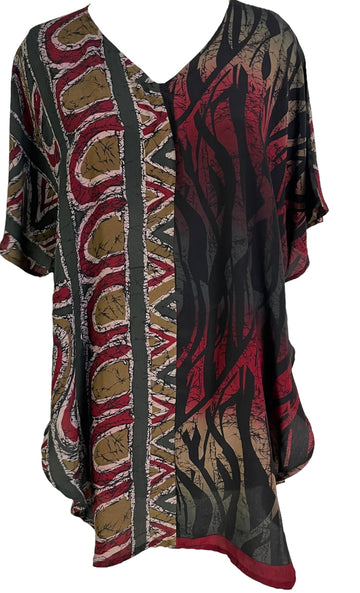 PRC6654 Avatar Pure Silk Waterfall Top - Velora Luxury Fashion