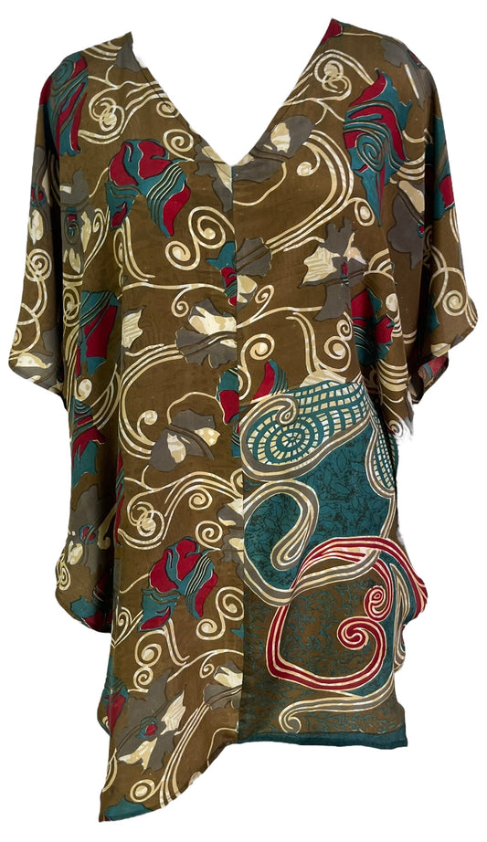 PRC6691 Avatar Pure Silk Waterfall Top - Velora