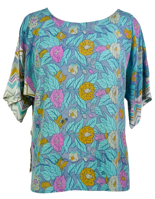 PRC6708 Avatar Pure Silk Side Slit Top - Velora