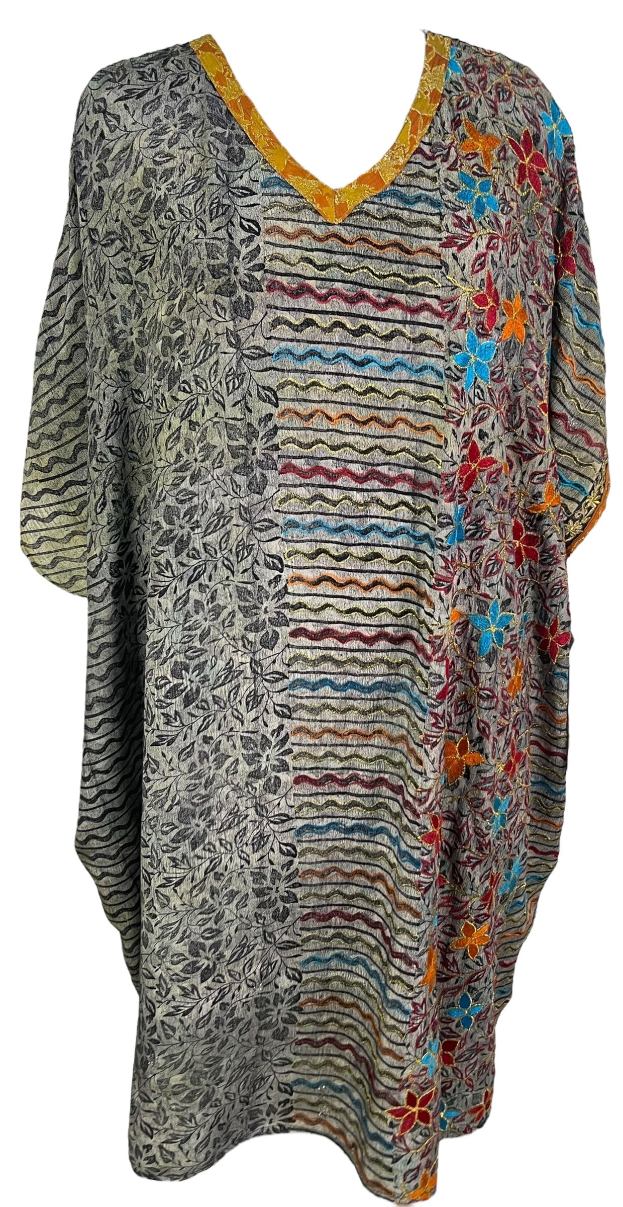 PRC6713 Avatar Pure Silk Midi Length Kaftan - Velora Luxury Fashion