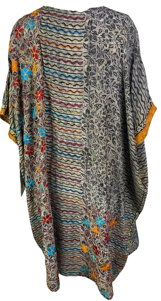 PRC6713 Avatar Pure Silk Midi Length Kaftan - Velora Luxury Fashion
