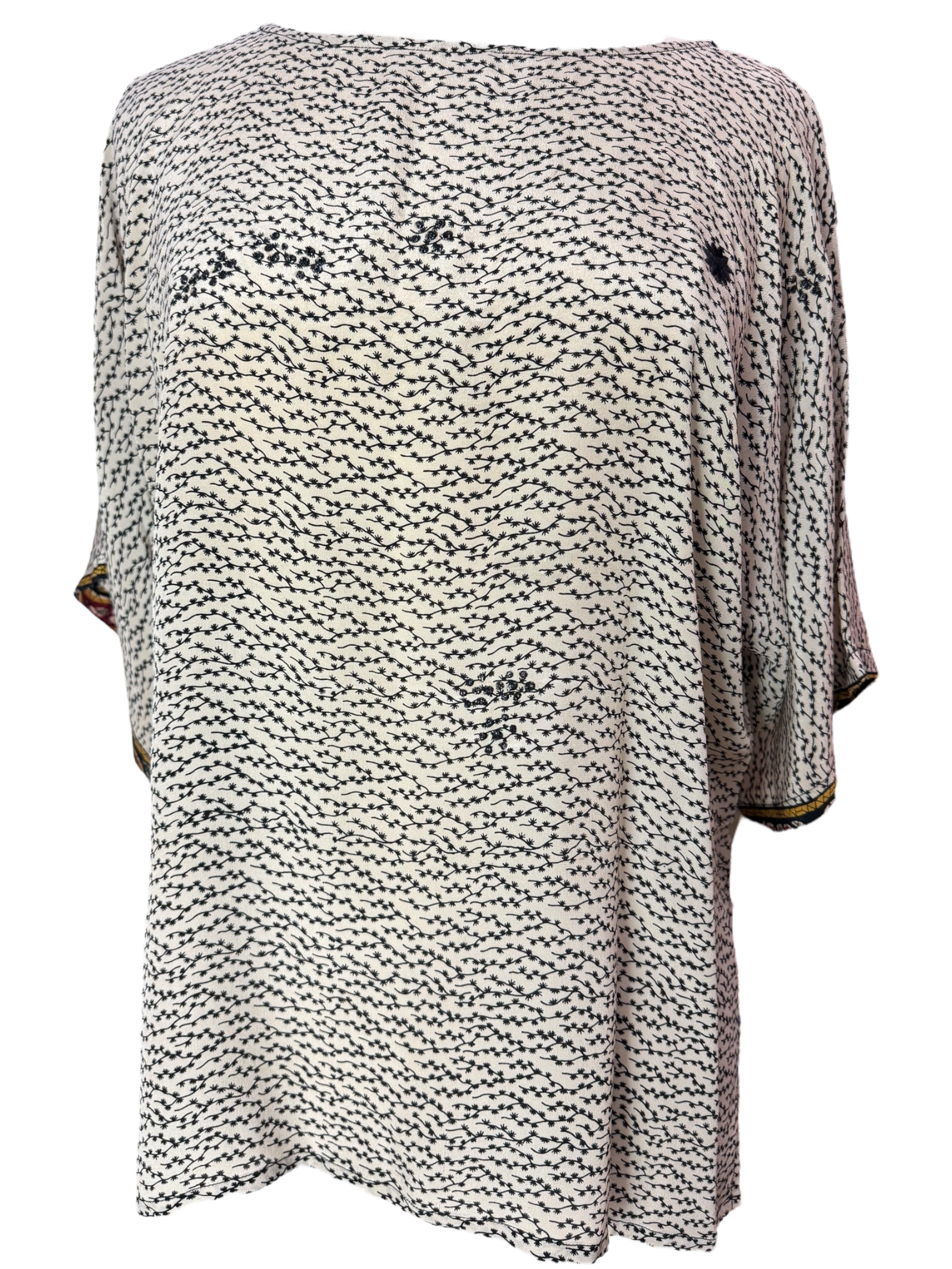 PRC6866 Avatar Pure Silk Side Slit Top - Velora Luxury Fashion