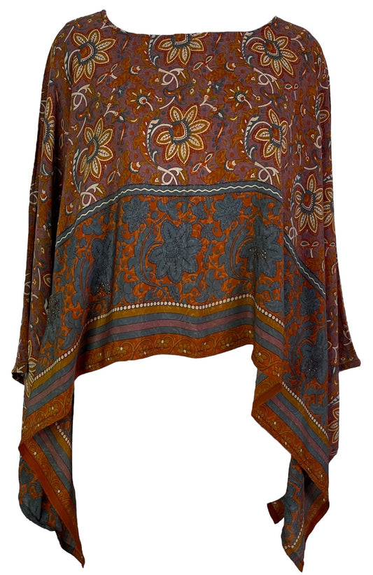 PRC6907 Avatar Pure Silk Capelet Poncho - Velora Luxury Fashion