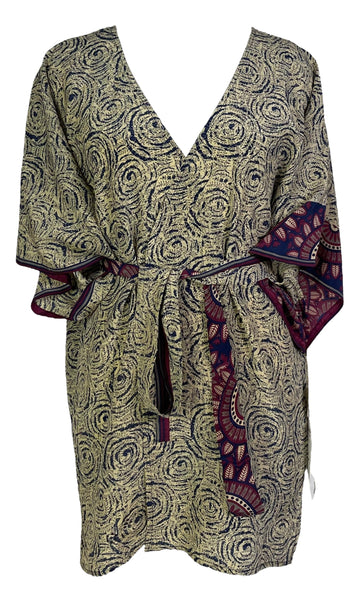 PRC6912 Avatar Pure Silk Kimono-Sleeved Jacket with Belt - Velora Luxury Fashion