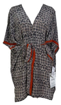 PRC6915 Avatar Pure Silk Kimono-Sleeved Jacket with Belt - Velora Luxury Fashion