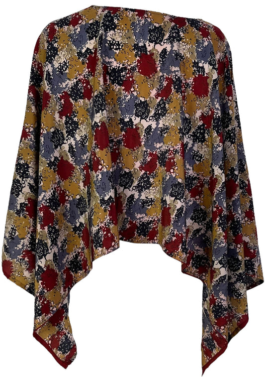 PRC7003 Avatar Pure Silk Capelet Poncho - Velora Luxury Fashion