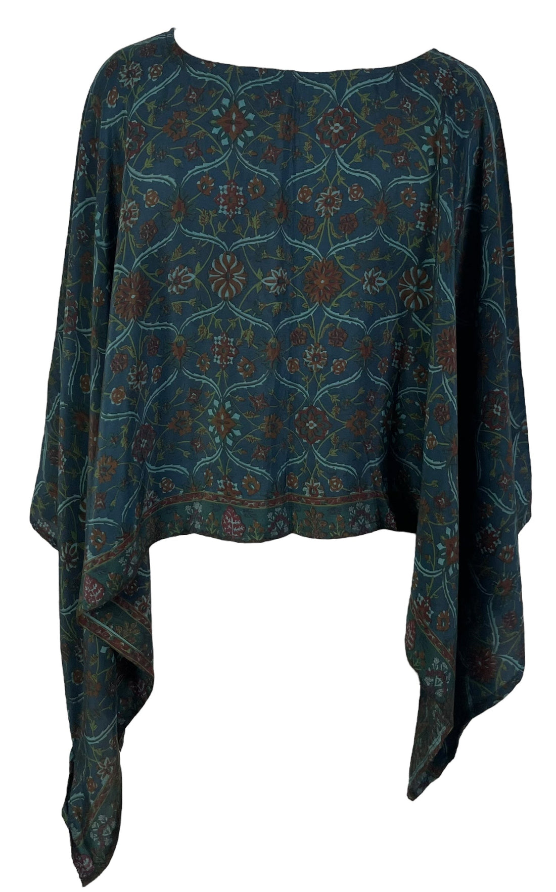 PRC7037 Avatar Pure Silk Capelet Poncho - Velora Luxury Fashion