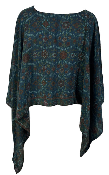 PRC7037 Avatar Pure Silk Capelet Poncho - Velora Luxury Fashion