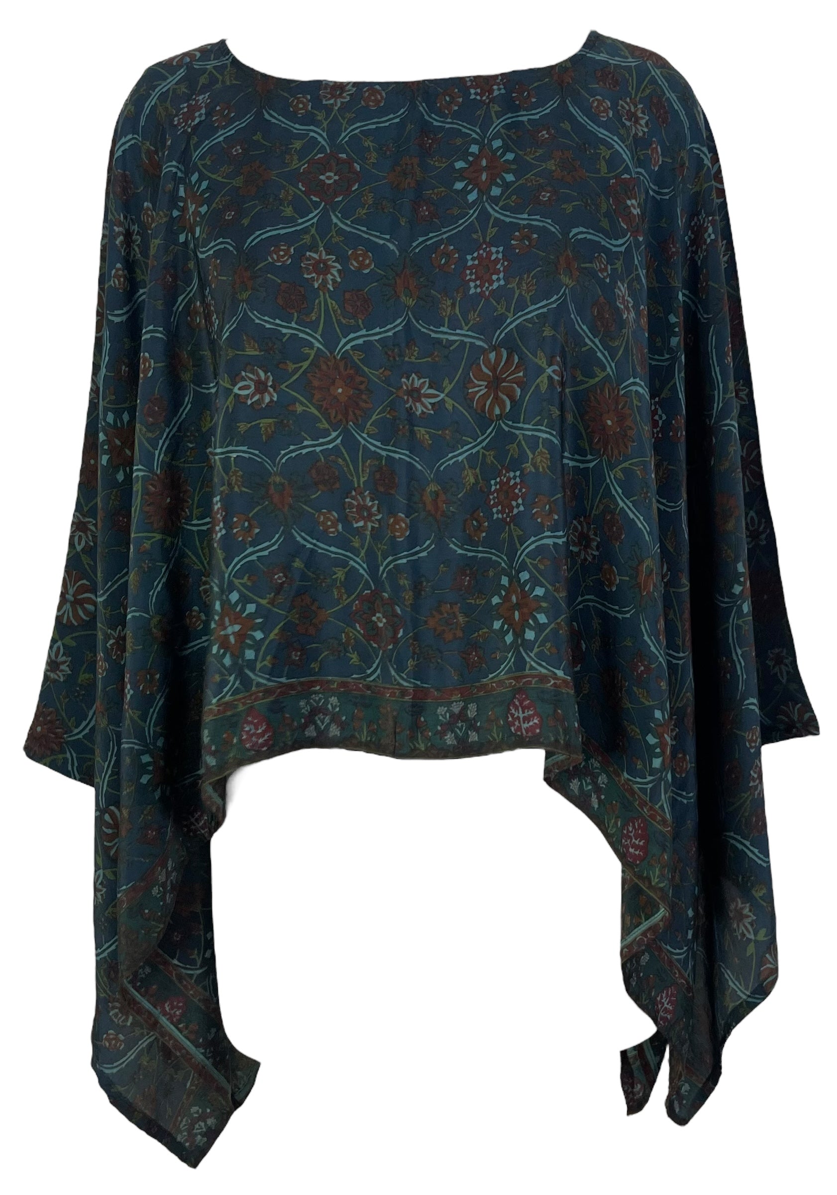 PRC7037 Avatar Pure Silk Capelet Poncho - Velora
