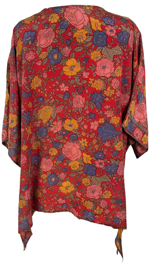 PRC7164 Avatar Pure Silk Long Tunic with Side Ties - Velora Luxury Fashion
