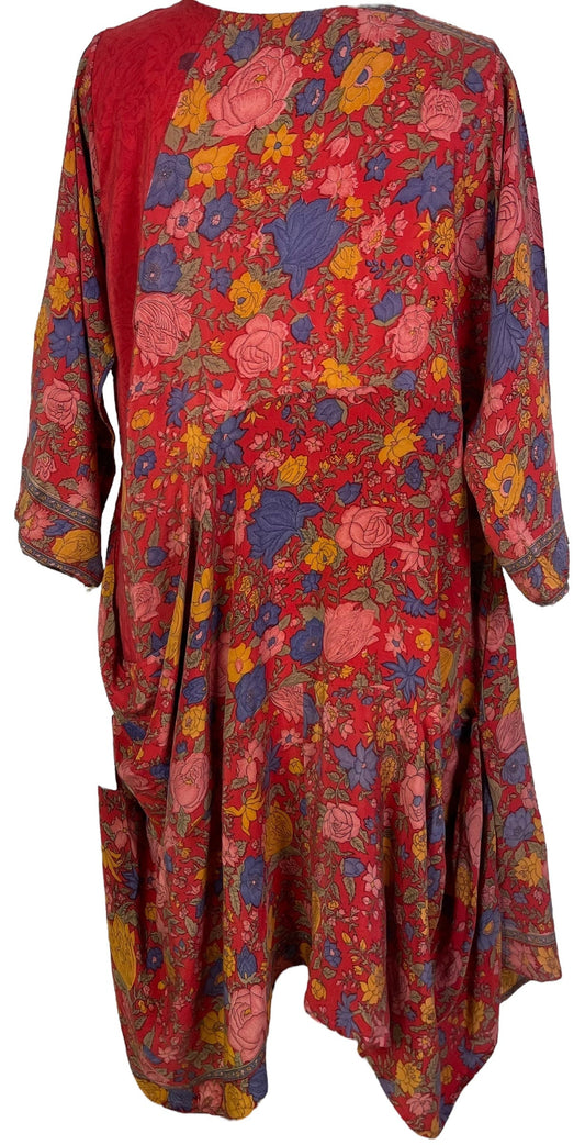 PRC7164 Avatar Pure Silk Sculptural Long Tunic Dress - Velora Luxury Fashion