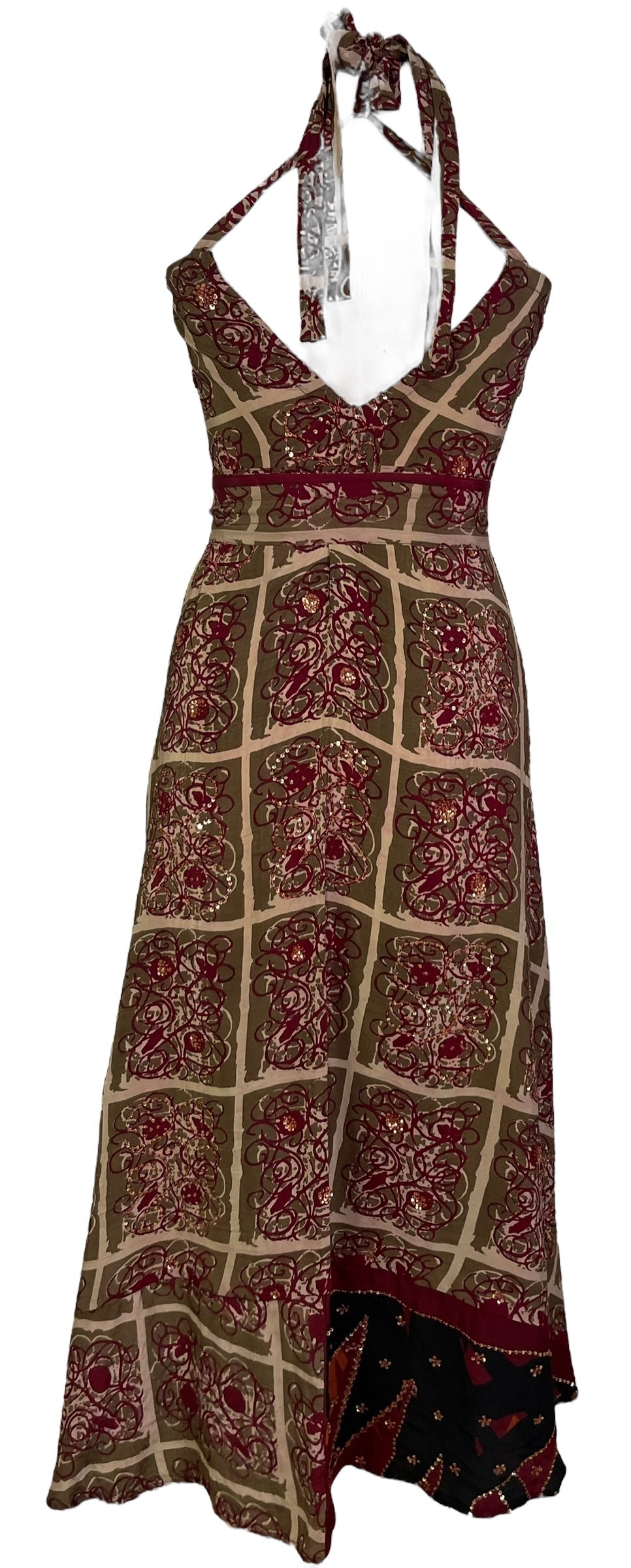 PRC7229 Avatar Pure Silk Maxi Dress with Belt - Velora Luxury Fashion