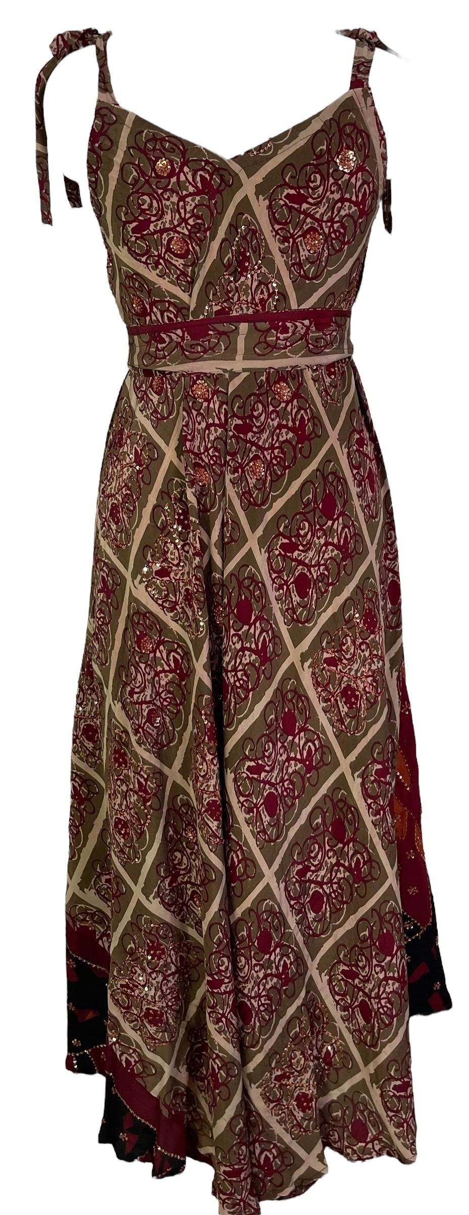 PRC7229 Avatar Pure Silk Maxi Dress with Belt - Velora Luxury Fashion