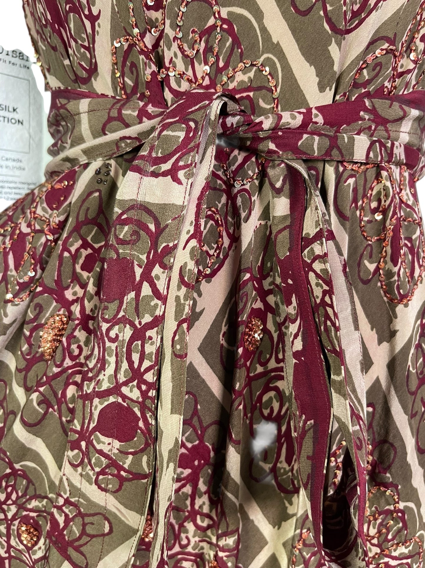 PRC7229 Avatar Pure Silk Maxi Dress with Belt - Velora Luxury Fashion