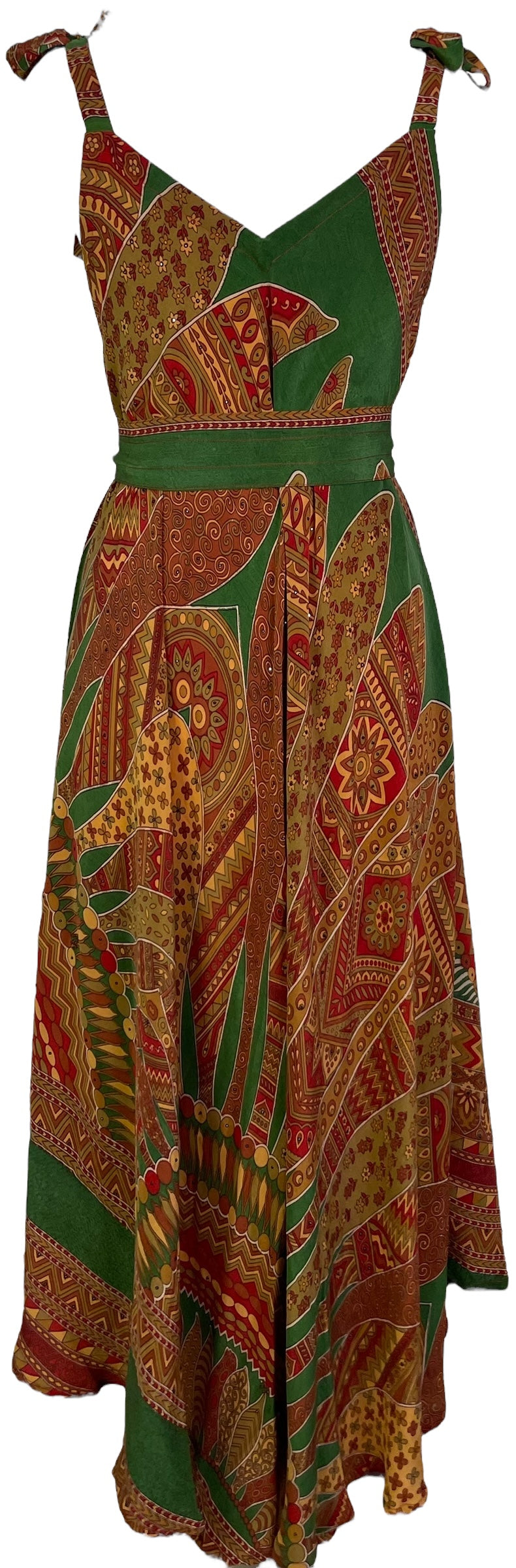 PRC7232 Avatar Pure Silk Maxi Dress with Belt - Velora Luxury Fashion