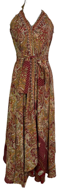PRC7245 Avatar Pure Silk Maxi Dress with Belt - Velora Luxury Fashion