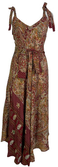 PRC7245 Avatar Pure Silk Maxi Dress with Belt - Velora Luxury Fashion