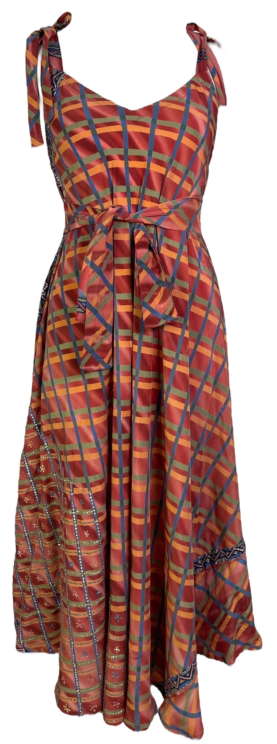 PRC7249 Avatar Pure Silk Maxi Dress with Belt - Velora Luxury Fashion