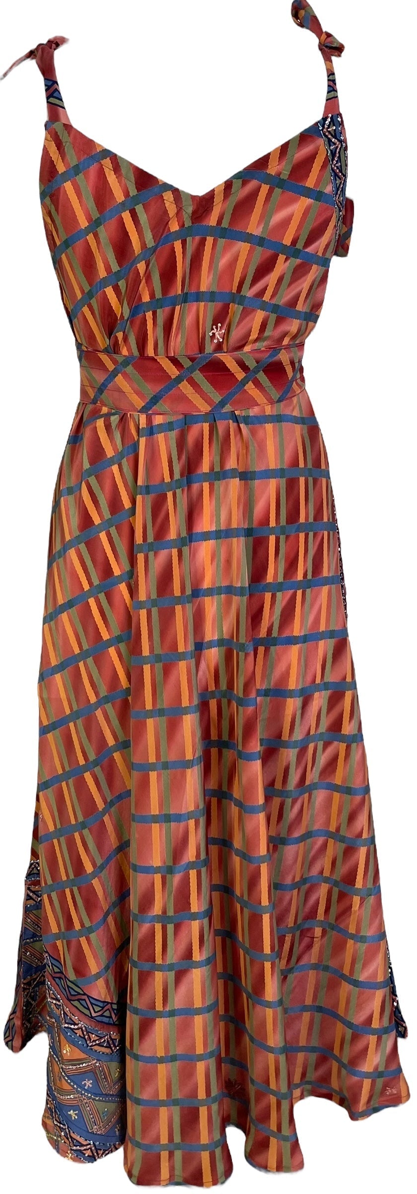 PRC7249 Avatar Pure Silk Maxi Dress with Belt - Velora Luxury Fashion