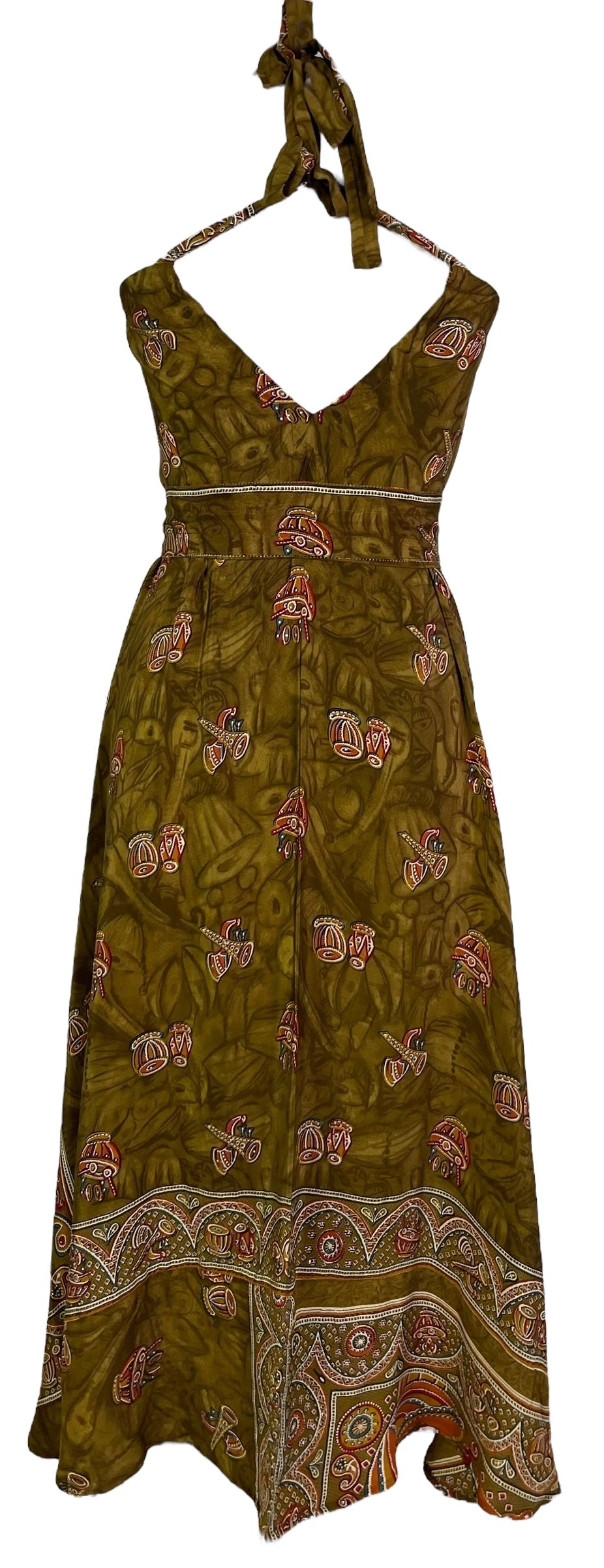 PRC7252 Avatar Pure Silk Maxi Dress with Belt - Velora Luxury Fashion