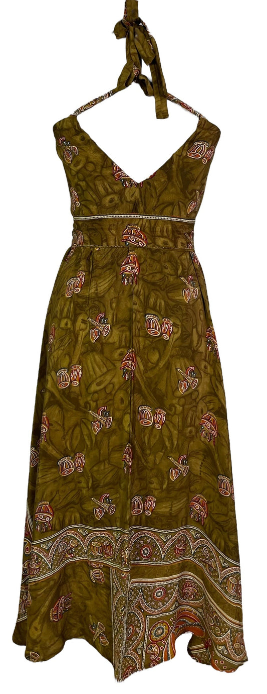 PRC7252 Avatar Pure Silk Maxi Dress with Belt - Velora Luxury Fashion