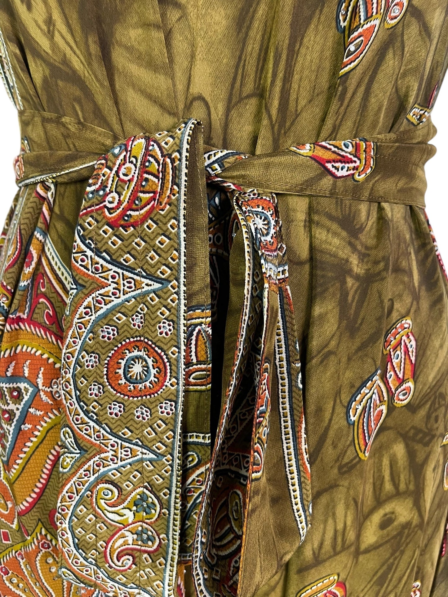PRC7252 Avatar Pure Silk Maxi Dress with Belt - Velora Luxury Fashion