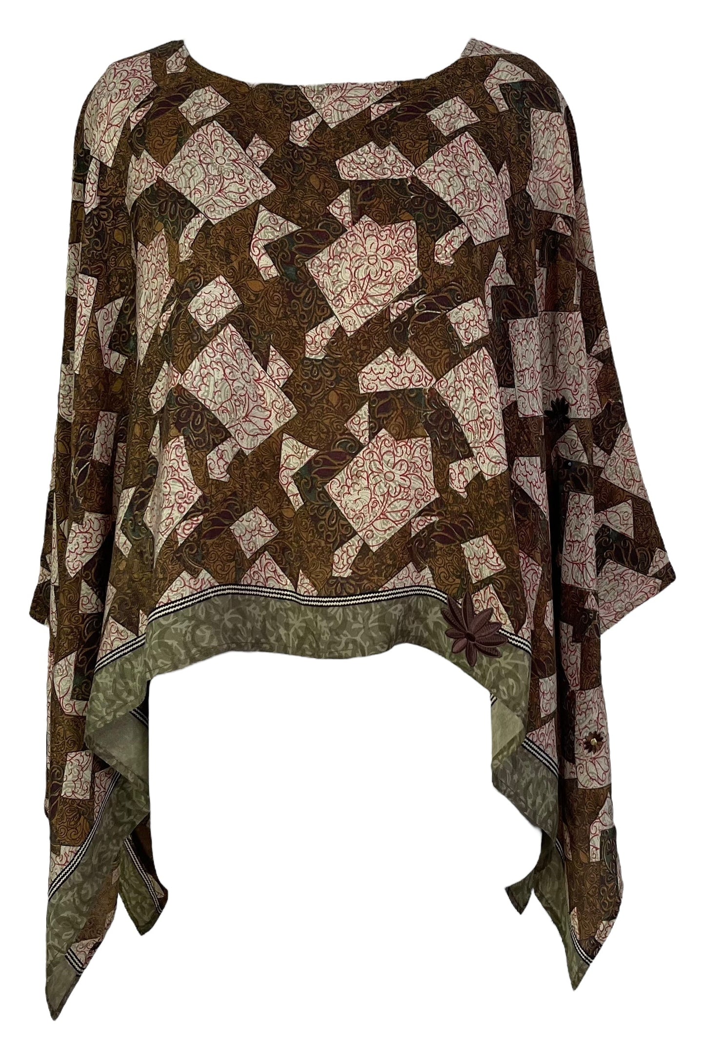 PRC7283 Avatar Pure Silk Capelet Poncho - Velora Luxury Fashion