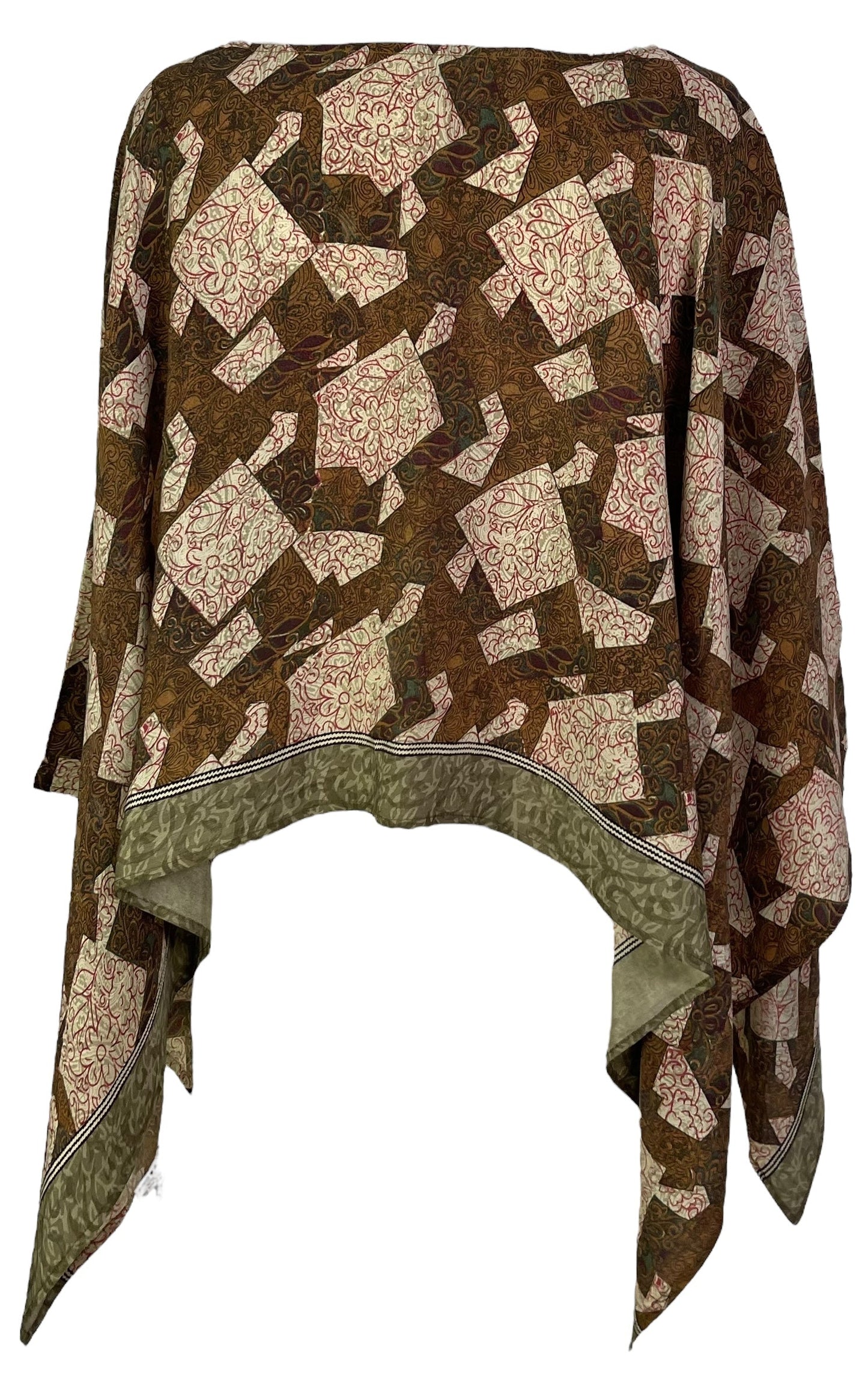 PRC7283 Avatar Pure Silk Capelet Poncho - Velora Luxury Fashion