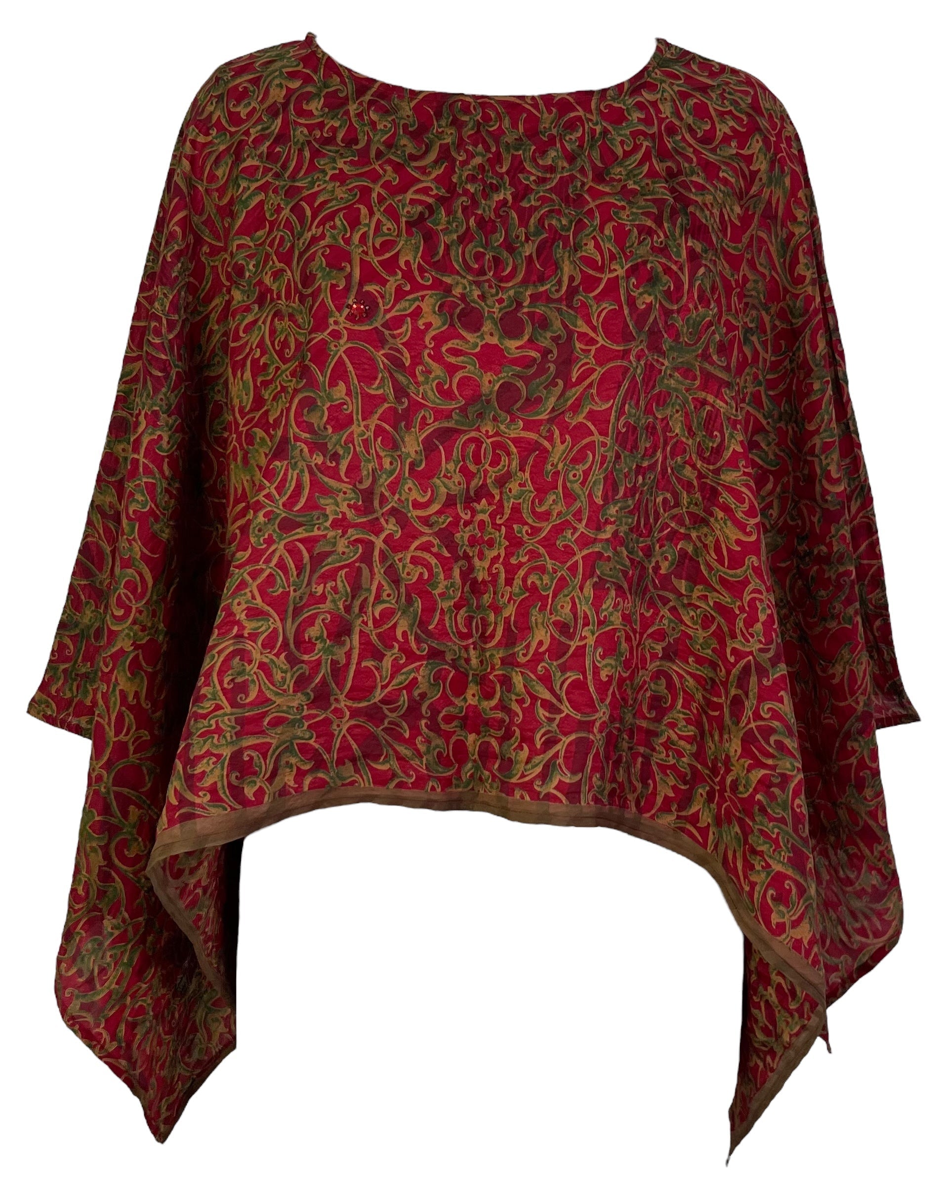 PRC7285 Avatar Pure Silk Capelet Poncho - Velora Luxury Fashion