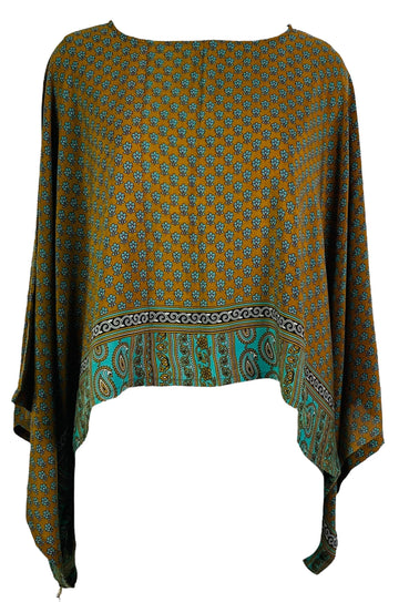 PRC7288 Avatar Pure Silk Kimono-Sleeved Top - Velora Luxury Fashion