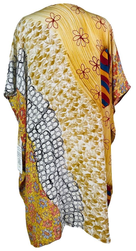 PRC7301 Avatar Pure Silk Midi Length Kaftan - Velora Luxury Fashion