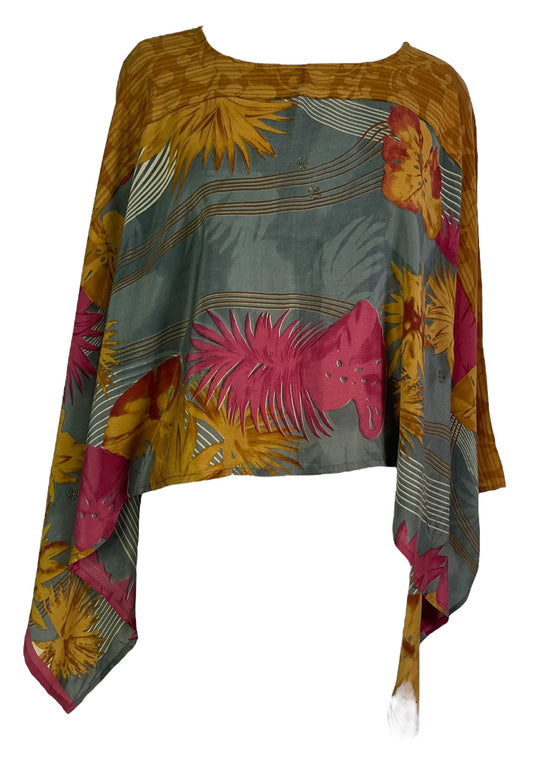PRC7302 Avatar Pure Silk Capelet Poncho - Velora