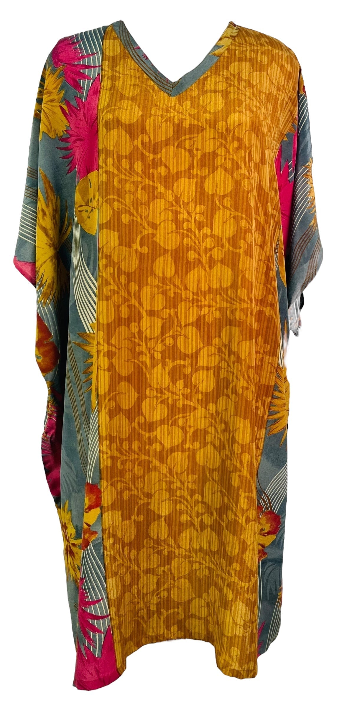 PRC7302 Avatar Pure Silk Midi Length Kaftan - Velora Luxury Fashion